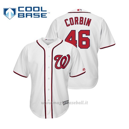 Maglia Baseball Uomo Washington Nationals Patrick Corbin Cool Base Majestic 1ªBlanco